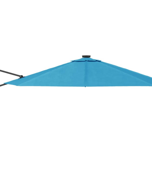 Загрузите изображение в средство просмотра галереи, Umbrelă de soare montate pe perete cu LED-uri Sea Blue, 290 cm
