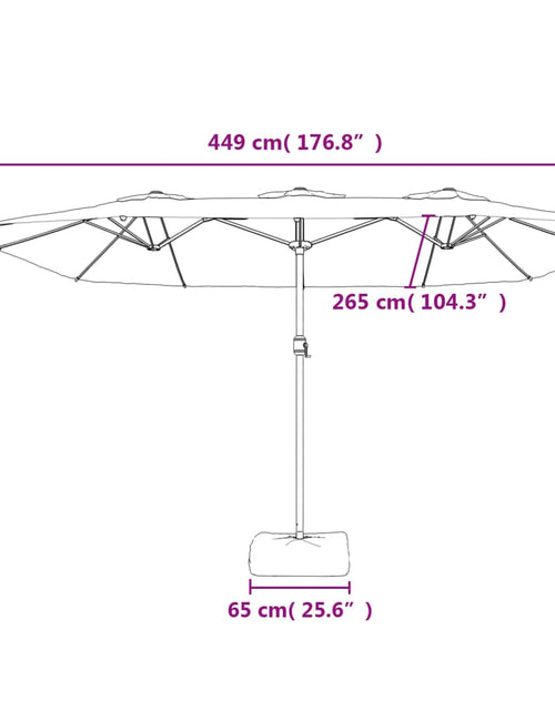 Încărcați imaginea în vizualizatorul Galerie, Umbrelă de soare grădină cu două capete, cărămiziu, 449x245 cm
