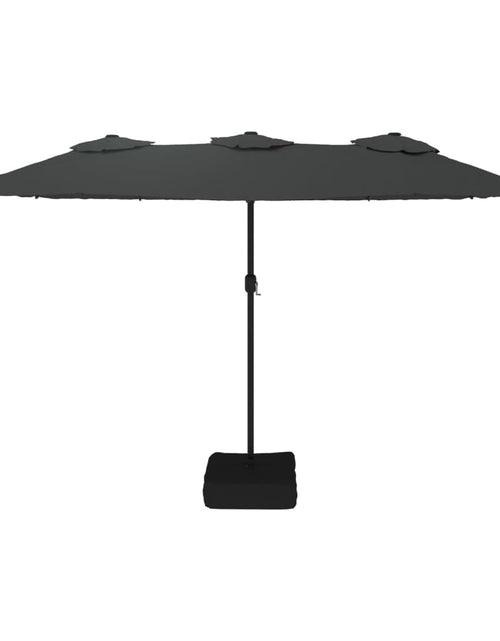 Încărcați imaginea în vizualizatorul Galerie, Umbrelă de grădină cu două capete cu LED, antracit, 449x245 cm
