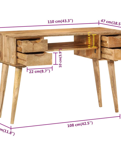 Încărcați imaginea în vizualizatorul Galerie, Birou cu sertare, 110x47x76 cm, lemn masiv de mango
