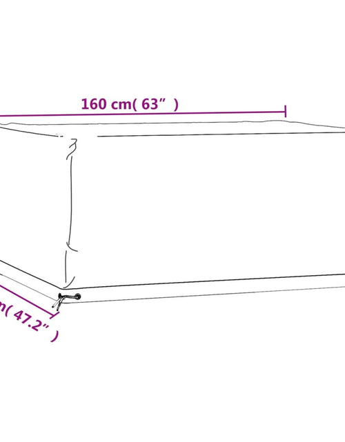 Încărcați imaginea în vizualizatorul Galerie, Husă pentru mobilier de grădină, 8 ocheți, 160x120x75 cm pătrat
