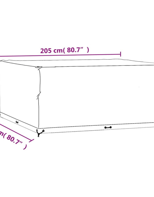 Încărcați imaginea în vizualizatorul Galerie, Husă pentru mobilier grădină, 16 ocheți, 205x205x90 cm pătrat
