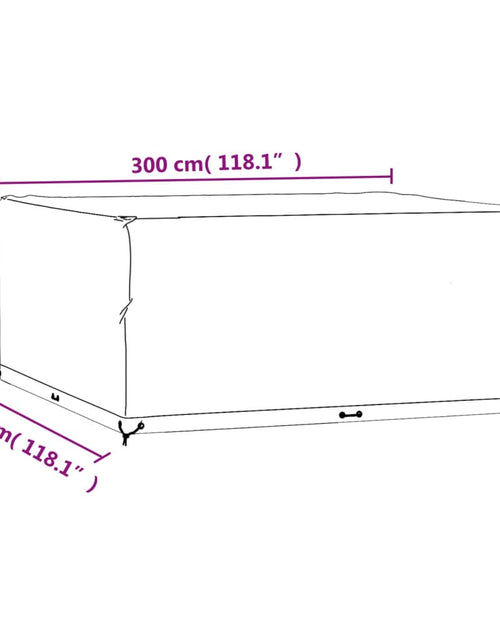 Загрузите изображение в средство просмотра галереи, Husă pentru mobilier grădină, 16 ocheți, 300x300x75 cm, pătrat
