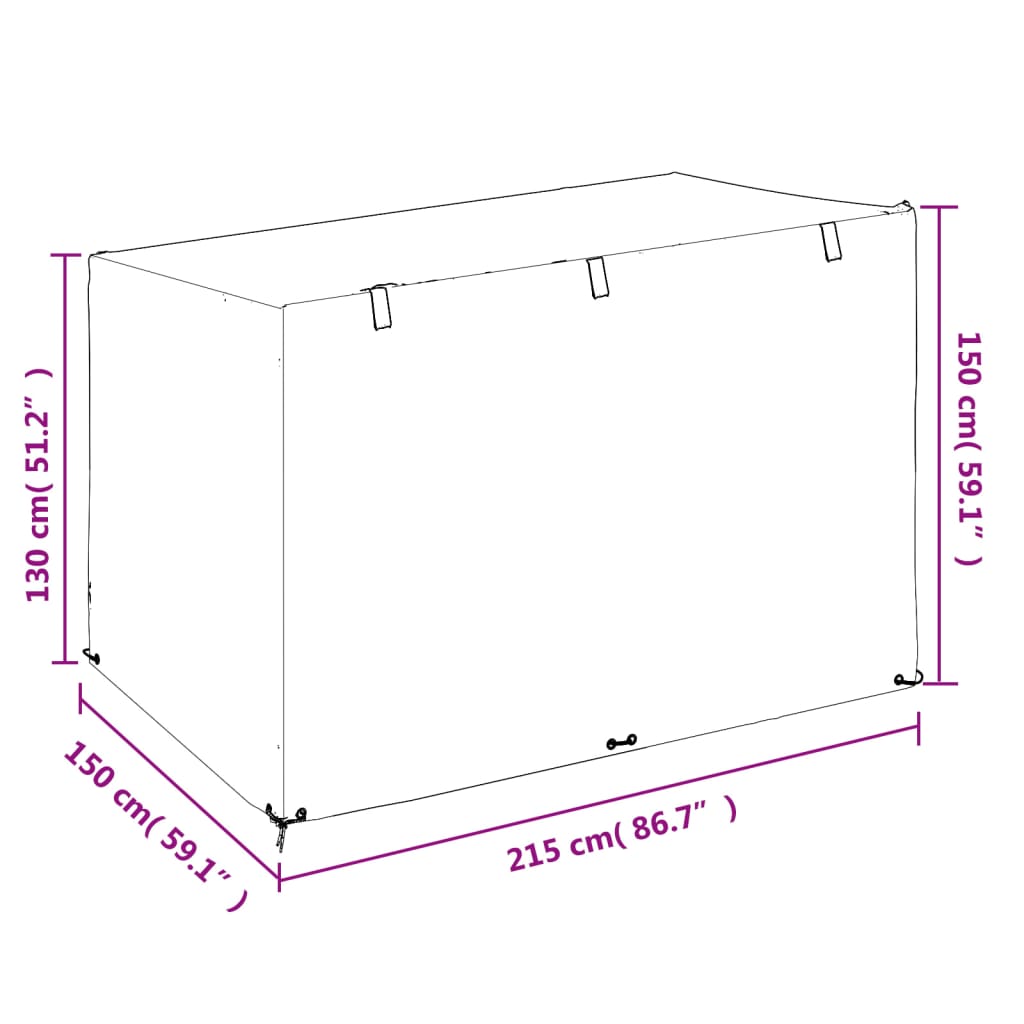 Husă bancă de balansoar 12 ocheți 215x150x130/150cm polietilenă