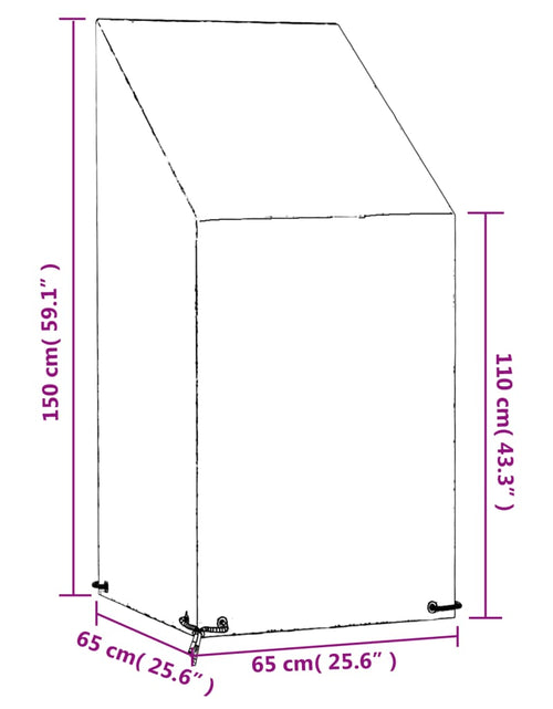 Încărcați imaginea în vizualizatorul Galerie, Husă scaun grădină, 8 ocheți, 65x65x110/150 cm, polietilenă
