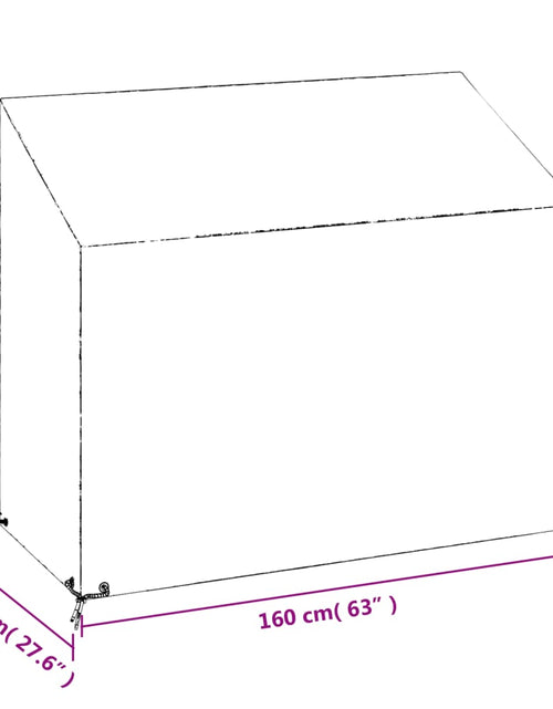 Încărcați imaginea în vizualizatorul Galerie, Husă banchetă grădină, 8 ocheți, 160x70x70/88 cm, polietilenă
