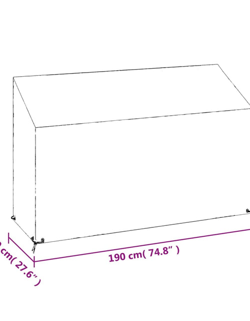 Încărcați imaginea în vizualizatorul Galerie, Husă banchetă grădină, 8 ocheți, 190x70x70/88 cm, polietilenă
