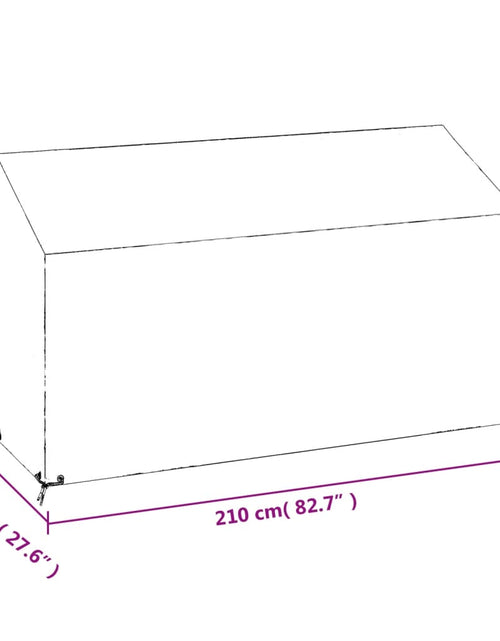 Încărcați imaginea în vizualizatorul Galerie, Husă banchetă grădină, 12 ocheți, 210x70x70/88 cm, polietilenă
