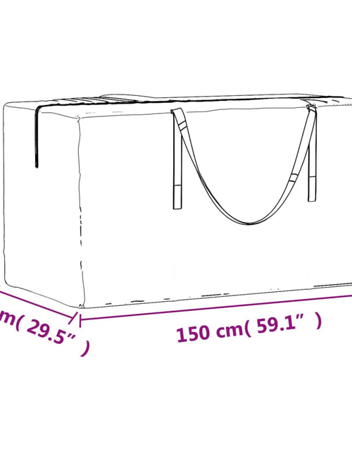 Încărcați imaginea în vizualizatorul Galerie, Geantă depozitare perne grădină, negru 150x75x75 cm polietilenă

