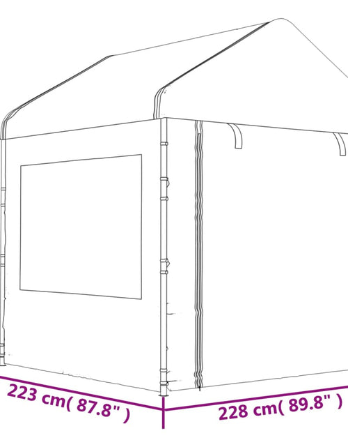 Загрузите изображение в средство просмотра галереи, Foișor cu acoperiș, alb, 4,46x2,28x2,69 m, polietilenă
