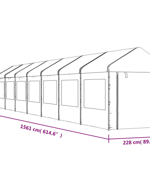 Încărcați imaginea în vizualizatorul Galerie, Foișor cu acoperiș, alb, 15,61x2,28x2,69 m, polietilenă
