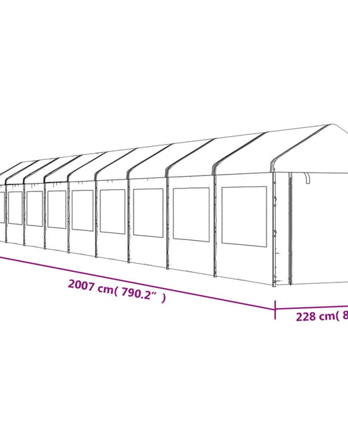 Загрузите изображение в средство просмотра галереи, Foișor cu acoperiș, alb, 20,07x2,28x2,69 m, polietilenă
