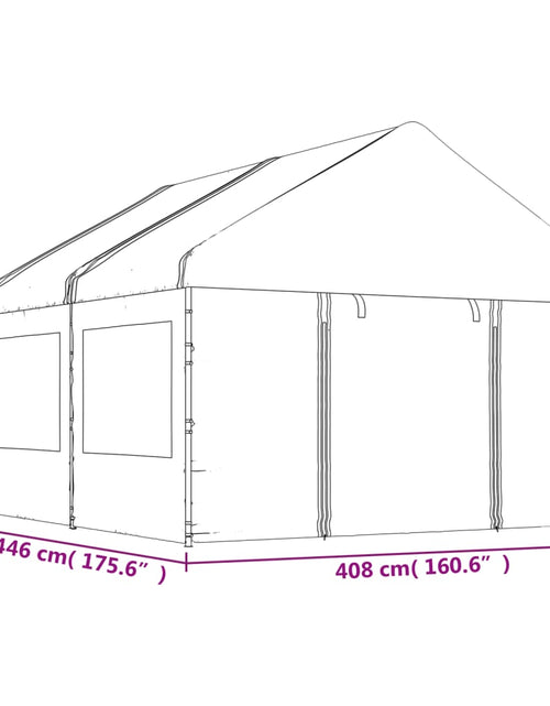 Загрузите изображение в средство просмотра галереи, Foișor cu acoperiș, alb, 4,46x4,08x3,22 m, polietilenă

