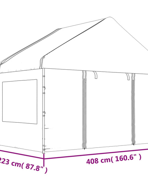 Загрузите изображение в средство просмотра галереи, Foișor cu acoperiș, alb, 15,61x4,08x3,22 m, polietilenă

