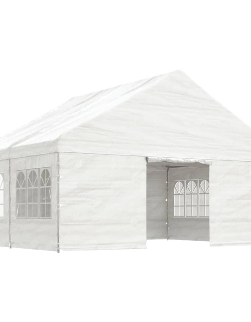 Încărcați imaginea în vizualizatorul Galerie, Foișor cu acoperiș, alb, 4,46x5,88x3,75 m, polietilenă - Lando

