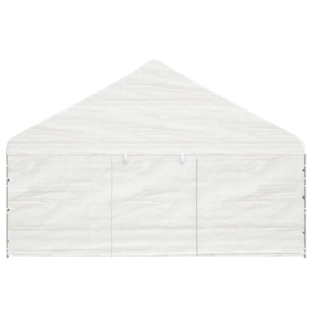 Foișor cu acoperiș, alb, 4,46x5,88x3,75 m, polietilenă - Lando