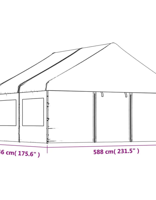Încărcați imaginea în vizualizatorul Galerie, Foișor cu acoperiș, alb, 4,46x5,88x3,75 m, polietilenă - Lando
