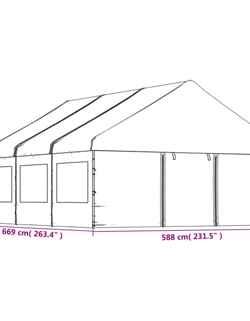 Încărcați imaginea în vizualizatorul Galerie, Foișor cu acoperiș, alb, 6,69x5,88x3,75 m, polietilenă - Lando
