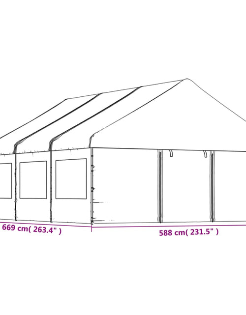 Загрузите изображение в средство просмотра галереи, Foișor cu acoperiș, alb, 6,69x5,88x3,75 m, polietilenă - Lando
