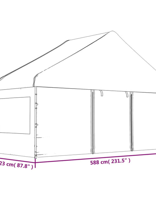 Încărcați imaginea în vizualizatorul Galerie, Foișor cu acoperiș, alb, 6,69x5,88x3,75 m, polietilenă - Lando
