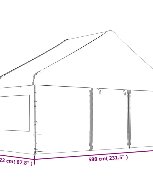Загрузите изображение в средство просмотра галереи, Foișor cu acoperiș, alb, 6,69x5,88x3,75 m, polietilenă - Lando
