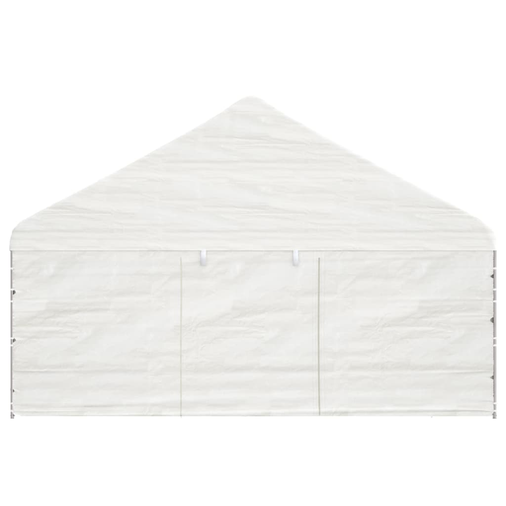 Foișor cu acoperiș, alb, 8,92x5,88x3,75 m, polietilenă
