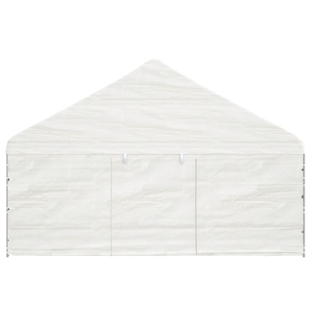 Foișor cu acoperiș, alb, 11,15x5,88x3,75 m, polietilenă - Lando