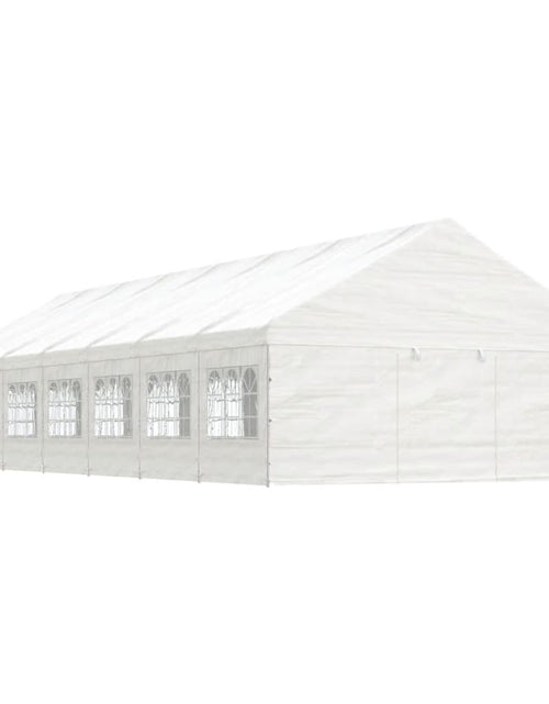 Încărcați imaginea în vizualizatorul Galerie, Foișor cu acoperiș, alb, 15,61x5,88x3,75 m, polietilenă - Lando
