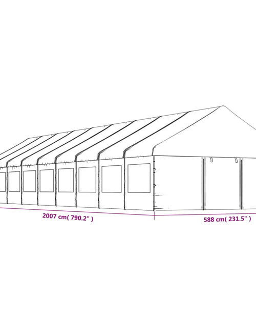 Încărcați imaginea în vizualizatorul Galerie, Foișor cu acoperiș, alb, 20,07x5,88x3,75 m, polietilenă - Lando
