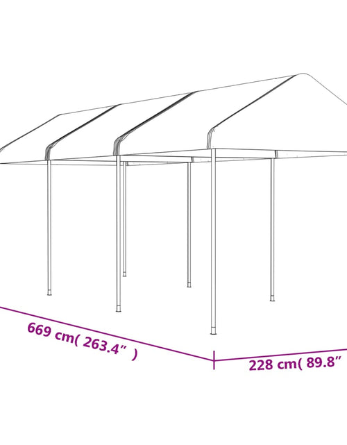 Încărcați imaginea în vizualizatorul Galerie, Foișor cu acoperiș, alb, 6,69x2,28x2,69 m, polietilenă
