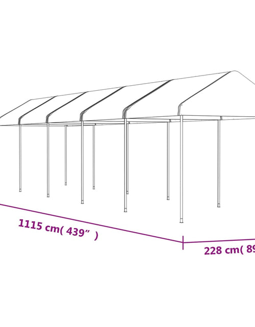 Încărcați imaginea în vizualizatorul Galerie, Foișor cu acoperiș, alb, 11,15x2,28x2,69 m, polietilenă
