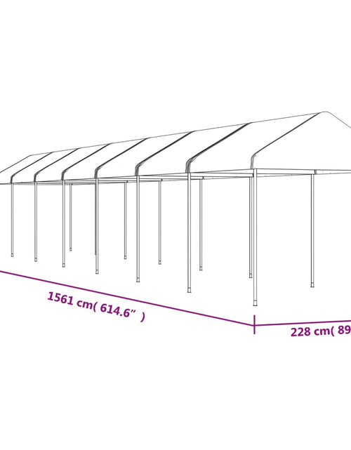 Încărcați imaginea în vizualizatorul Galerie, Foișor cu acoperiș, alb, 15,61x2,28x2,69 m, polietilenă
