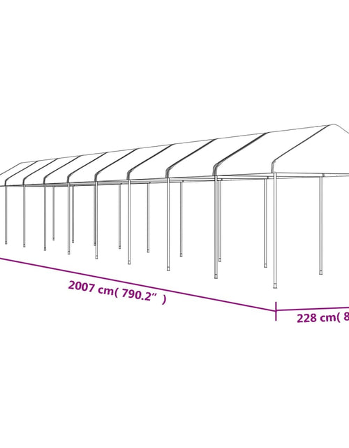 Încărcați imaginea în vizualizatorul Galerie, Foișor cu acoperiș, alb, 20,07x2,28x2,69 m, polietilenă
