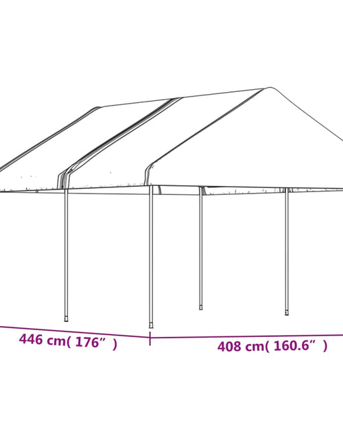 Загрузите изображение в средство просмотра галереи, Foișor cu acoperiș, alb, 4,46x4,08x3,22 m, polietilenă
