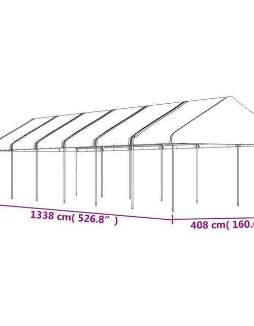 Загрузите изображение в средство просмотра галереи, Foișor cu acoperiș, alb, 13,38x4,08x3,22 m, polietilenă
