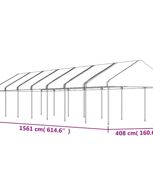 Încărcați imaginea în vizualizatorul Galerie, Foișor cu acoperiș, alb, 15,61x4,08x3,22 m, polietilenă

