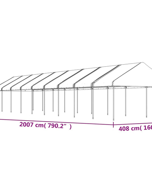 Încărcați imaginea în vizualizatorul Galerie, Foișor cu acoperiș, alb, 20,07x4,08x3,22 m, polietilenă
