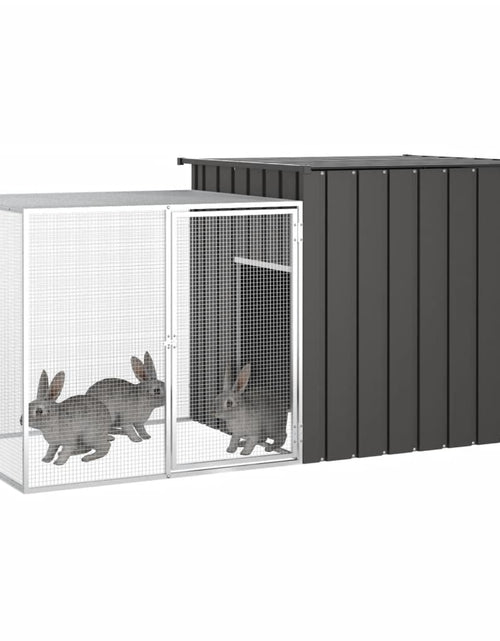 Încărcați imaginea în vizualizatorul Galerie, Coteț pentru iepuri, antracit, 200x91x100 cm, oțel galvanizat
