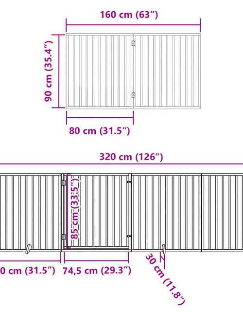 Încărcați imaginea în vizualizatorul Galerie, Poartă de câini pliabilă cu ușă, 6 panouri, 480 cm, lemn plop
