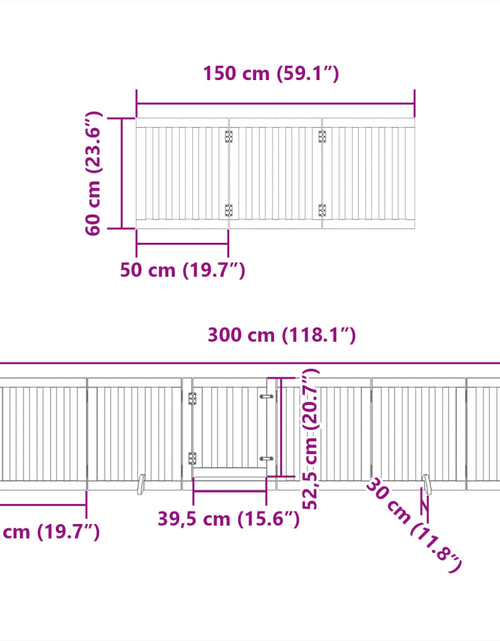 Загрузите изображение в средство просмотра галереи, Poartă câini pliabilă cu ușă, 9 panouri, alb, 450 cm, lemn plop
