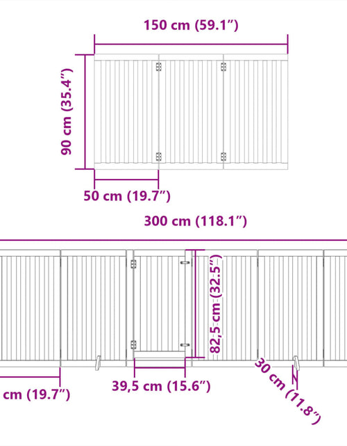 Загрузите изображение в средство просмотра галереи, Poartă câini pliabilă cu ușă 12 panouri maro 600 cm, lemn plop
