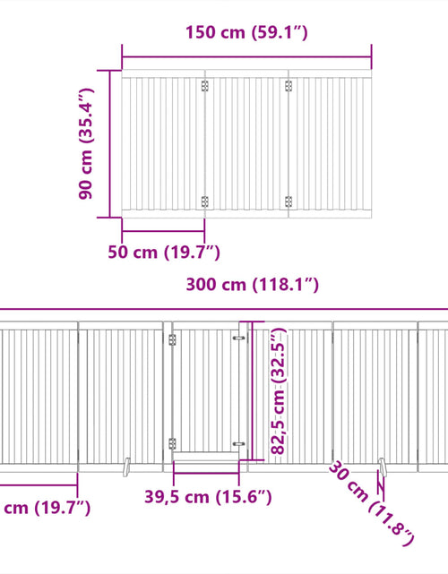 Загрузите изображение в средство просмотра галереи, Poartă câini pliabilă cu ușă 15 panouri maro 750 cm, lemn plop
