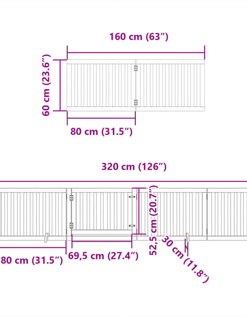 Încărcați imaginea în vizualizatorul Galerie, Poartă câini pliabilă cu ușă, 6 panouri, alb, 480 cm, lemn plop
