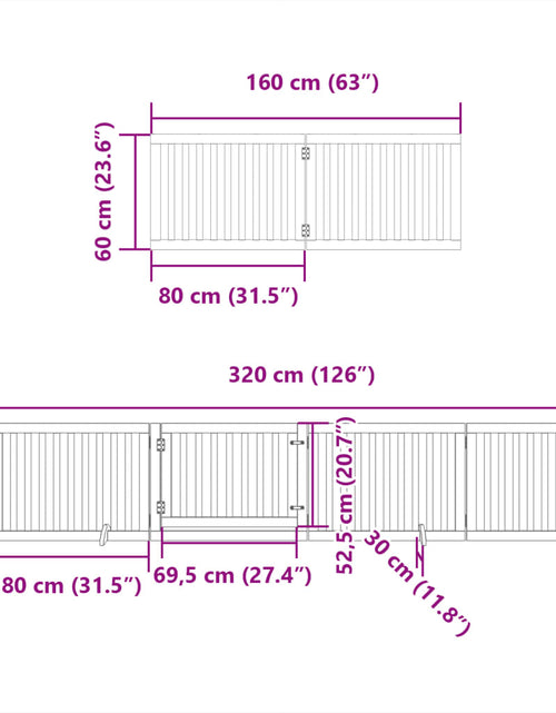 Încărcați imaginea în vizualizatorul Galerie, Poartă câini pliabilă cu ușă 6 panouri maro, 480 cm, lemn plop
