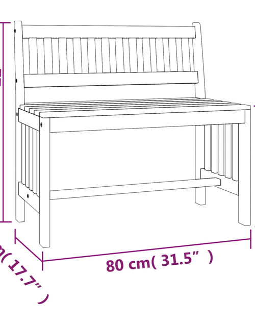 Încărcați imaginea în vizualizatorul Galerie, Bancă de grădină, 80 cm, lemn masiv de eucalipt - Lando
