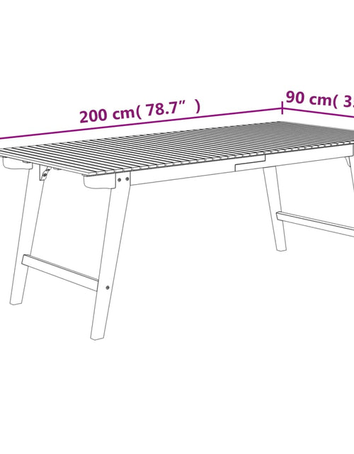 Загрузите изображение в средство просмотра галереи, Masă de grădină, 200x90x75 cm, lemn masiv de acacia
