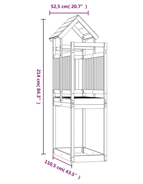 Încărcați imaginea în vizualizatorul Galerie, Turn de joacă, 52,5x110,5x214 cm, lemn masiv de pin
