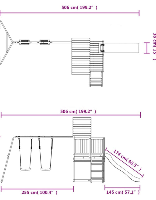 Încărcați imaginea în vizualizatorul Galerie, Set de joacă pentru exterior, lemn masiv de pin - Lando
