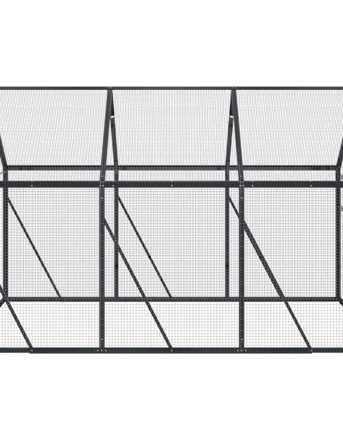 Загрузите изображение в средство просмотра галереи, Volieră de păsări, antracit, 1,79x3x1,85 m, aluminiu
