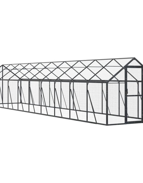 Загрузите изображение в средство просмотра галереи, Volieră de păsări, antracit, 1,79x10x1,85 m, aluminiu
